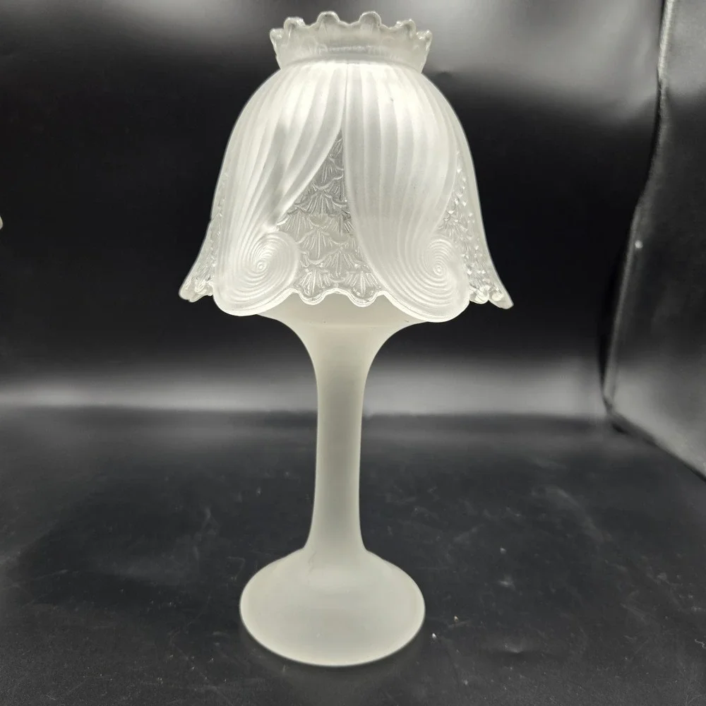 PartyLite VTG Fairy Light Lamp Frosted Clairmont Candle Holder 10x6
